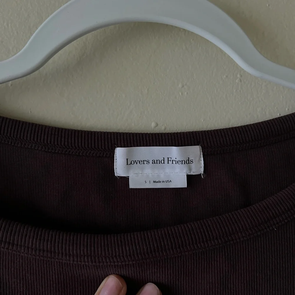 Lovers + Friends‎ Chocolate Fitted Long Sleeve Top size small